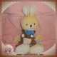 NOUNOURS SOS DOUDOU LAPIN JAUNE SALOPETTE MARRON