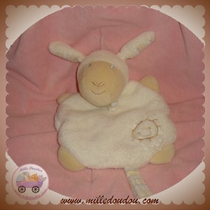 BABY CLUB SOS DOUDOU MOUTON PLAT ECRU BLANC ATTACHE TETINE