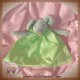 AJENA SOS DOUDOU PELUCHE SOURIS GRIS PLAT TISSU VERT 