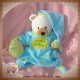 CMP SOS DOUDOU OURS MARIONNETTE BLEU TURQUOISE POUDRE UN REVE BEBE