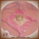 SABIDUC SOS DOUDOU PELUCHE OURS PLAT ROSE FONCE CLAIR