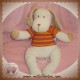 SUCRE D'ORGE SOS DOUDOU CHIEN MUSICAL ECRU BEIGE T-SHIRT RAYE ORANGE