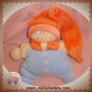 NOUNOURS SOS DOUDOU POUPEE HOCHET BLEU ORANGE SAUMON