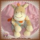 BENGY SOS DOUDOU PELUCHE CHEVAL ZEBRE BEIGE SALOPETTE BLEU 29 CM