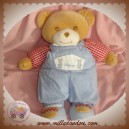 TAKINOU DOUDOU OURS SALOPETTE BLEU VICHY ROUGE SOS