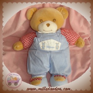 NOUNOURS DOUDOU VACHE COCHON BLANCHE SALOPETTE MAUVE ROSE