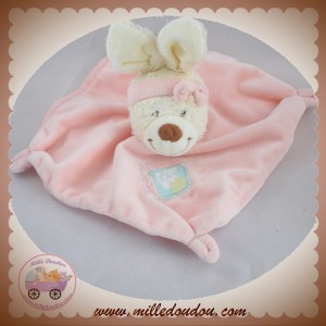 TEX DOUDOU LAPIN BLANC CORPS PLAT ROSE SOS