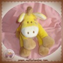 L DAKE DOUDOU PELUCHE ZEBRE CHEVAL BLANC JAUNE BEIGE