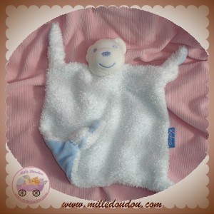 KALOO SOS DOUDOU OURS PLAT BLANC ET BLEU NEIGE BOUCLETTE