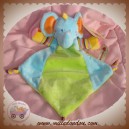 NICOTOY SOS DOUDOU ELEPHANT PLAT BLEU VERT NOEUD