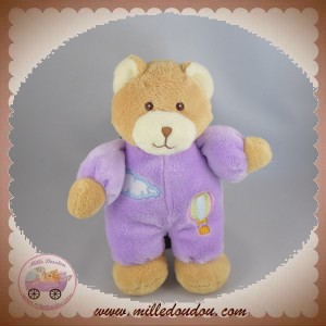 GIPSY SOS DOUDOU OURS BEIGE CORPS MAUVE HOCHET MONGOLFIERE