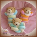 KALOO SOS DOUDOU LOT OURS HOCHET CANDIES ORANGE VERT BLEU