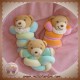 KALOO SOS DOUDOU LOT OURS HOCHET CANDIES ORANGE VERT BLEU