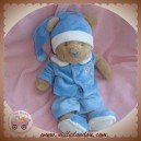 NICOTOY SOS DOUDOU OURS BEIGE PYJAMA BLEU BLANC