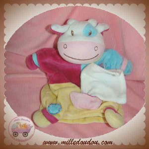 BABYNAT BABY NAT SOS DOUDOU VACHE MARIONNETTE ROSE BLEU JAUNE