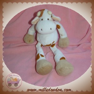 Doudou Vache Nicotoy Blanche taches marron - Mister Doudou : SOS Doudou  Perdu