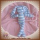 PETIT BATEAU SOS DOUDOU PELUCHE LAPIN RAYE BLEU CLAIR