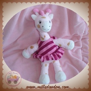 H&M H ET M SOS DOUDOU PELUCHE GIRAFE ROSE POIS BEIGE ROBE RAYEE