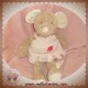 BENGY DOUDOU SOURIS BEIGE ROBE ROSE SOS