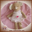 BENGY DOUDOU SOURIS BEIGE ROBE ROSE SOS