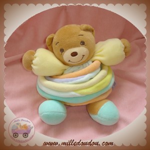 KALOO DOUDOU OURS CANDY PASTEL JAUNE ORANGE VERT BLEU SOS