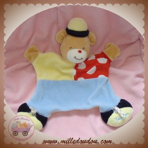 TAKINOU SOS DOUDOU OURS CLOWN PLAT BLEU JAUNE