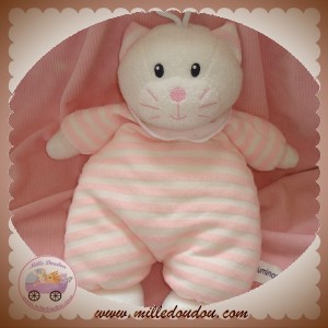 LUMINOU SOS DOUDOU CHAT RAYE ROSE JEMINI 30 CM