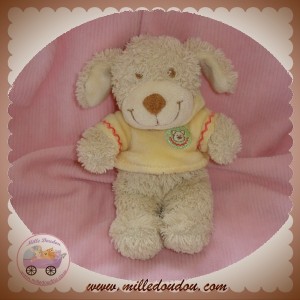 NICOTOY SOS DOUDOU CHIEN BOUCLETTE BEIGE SWEAT JAUNE HOCHET