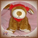 NOUKIE'S SOS DOUDOU CHIEN BOBO MARRON FOULARD ROUGE 25 CM