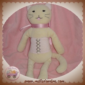 NOUNOURS SOS DOUDOU CHAT ECRU ROSE CHANTAL THOMAS