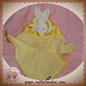 TIGEX SOS DOUDOU LAPIN BLANC PLAT JAUNE SATINEE