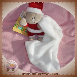 KIMBALOO SOS DOUDOU OURS PERE NOEL MOUCHOIR BLANC 9