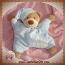 BOUT'CHOU SOS DOUDOU PELUCHE OURS QUASI PLAT BLEU ETOILES HOCHET