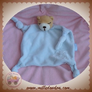 KALOO SOS DOUDOU OURS BEIGE PLAT BLEU ENFANT VELOURS