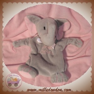 TCF SOS DOUDOU ELEPHANT MARIONNETTE GRIS ROSE