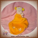 BABY LUNA SOS DOUDOU POUPEE ROSE ORANGE MOUCHOIR