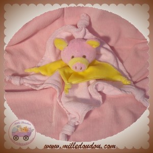 SOS DOUDOU COCHON PLAT ROSE JAUNE EPONGE