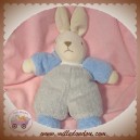 NOUNOURS DOUDOU LAPIN BLANC CORPS GRIS BLEU HOCHET SOS