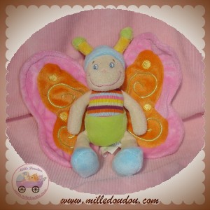 NICOTOY SOS DOUDOU PAPILLON ROSE ORANGE VERT BLEU