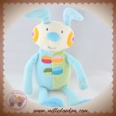 BAWI SOS DOUDOU LAPIN BLANC CORPS BLEU VERT HOCHET