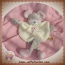 NICOTOY SOS DOUDOU SOURIS PLATE GRISE ECRU ROSE FLEUR