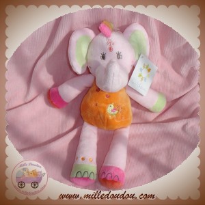 NICOTOY SOS DOUDOU ELEPHANT ROSE ORANGE KIABI