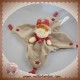 NICOTOY DOUDOU POUPEE FILLE LUTIN PLAT TAUPE ROUGE SOS