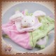 BABYNAT BABY NAT DOUDOU LAPIN BLANC PLAT VERT ROSE SOS