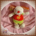 BABYSUN BABY SUN DOUDOU LAPIN CHIEN ECRU ROUGE POMME MUSICAL