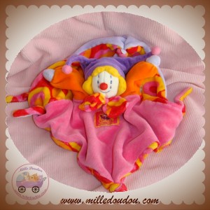 MOULIN ROTY DOUDOU CLOWN GINO PLAT ORANGE ROSE MARIONNETTE SOS