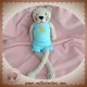 TCF SOS DOUDOU CHAT SOURIS GRISE HABIT BLEU TURQUOISE