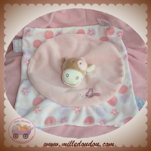 NOUKIE'S SOS DOUDOU VACHE LOLA DOTTY PLATE ROSE FLEUR PAPILLON