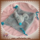 HAPPY HORSE DOUDOU SOURIS PLATE GRISE BLEU NATURE ET DECOUVERTES SOS