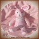 DOUDI SOS DOUDOU LAPIN TISSU ROSE RAYE FLEUR PATCHWORK